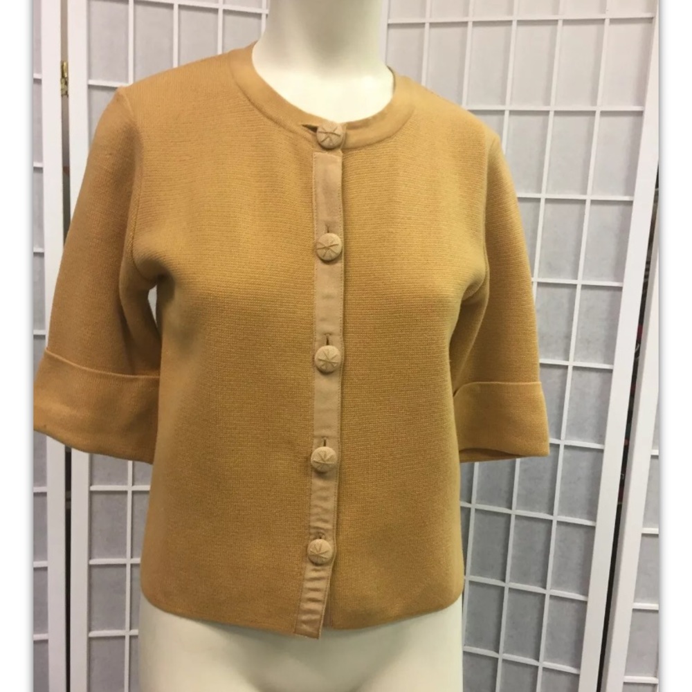 Evie,women,sweater,cardigan,yellow,cotton, sizeS.: